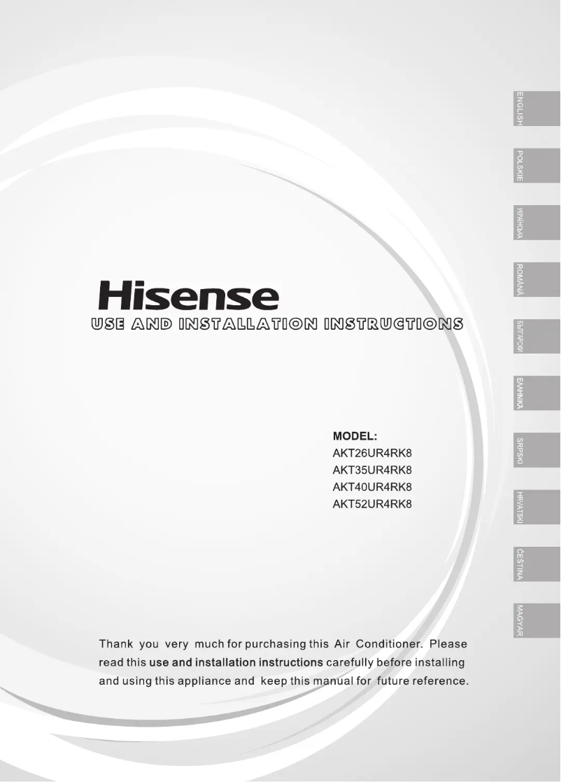 Page n°1 - Guide d'installation Hisense AKT40UR4RK8