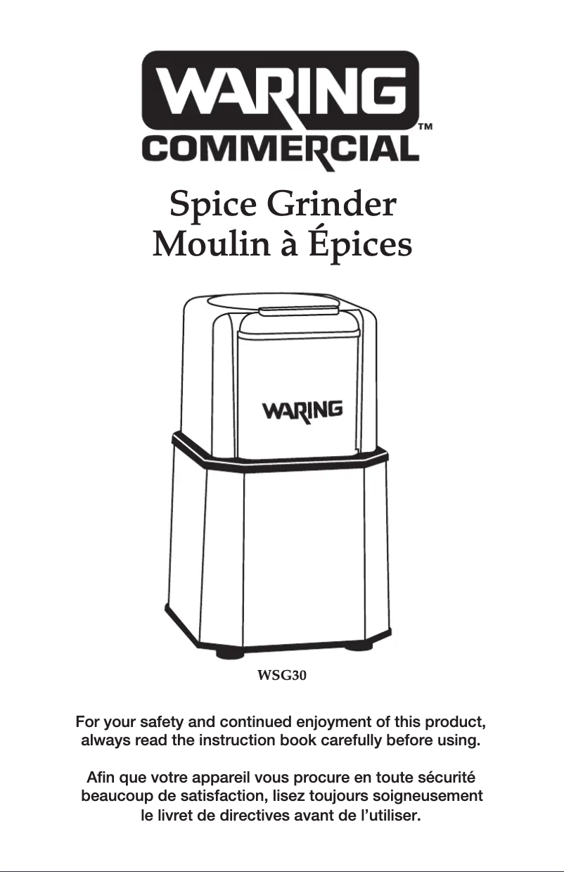 Página 1 del manual Manual de usuario Waring Commercial WSG30