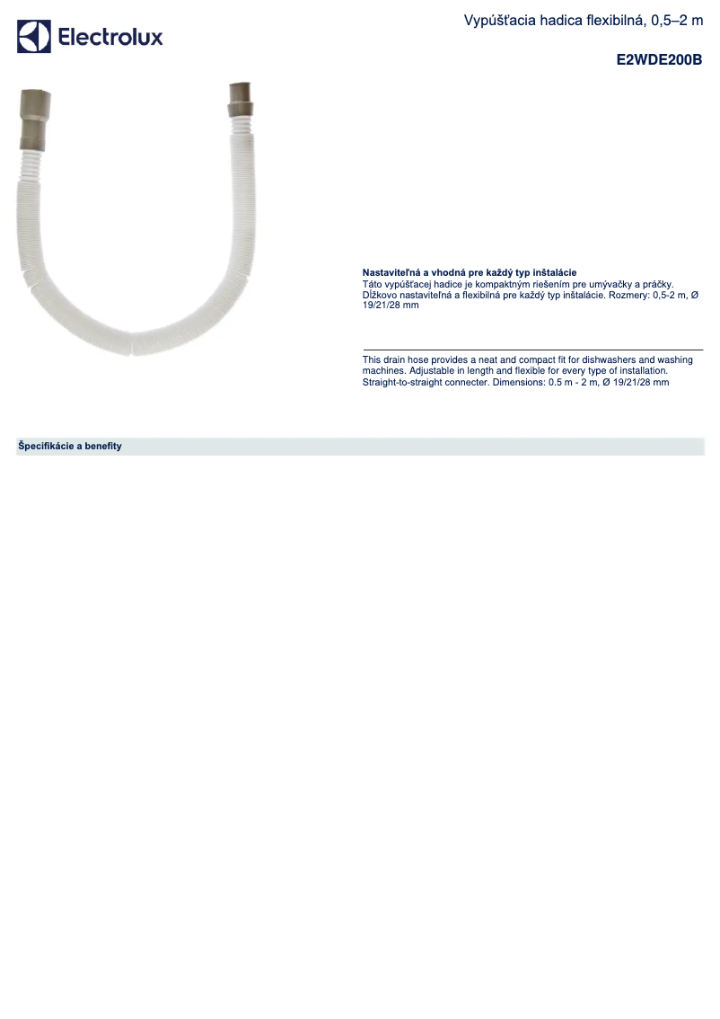 Page 1 de la notice Manuel utilisateur Electrolux E2WDE200B