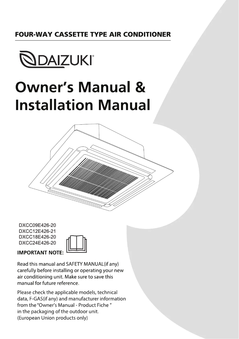 Image de la première page du manuel de l'appareil DXCC09E426-20