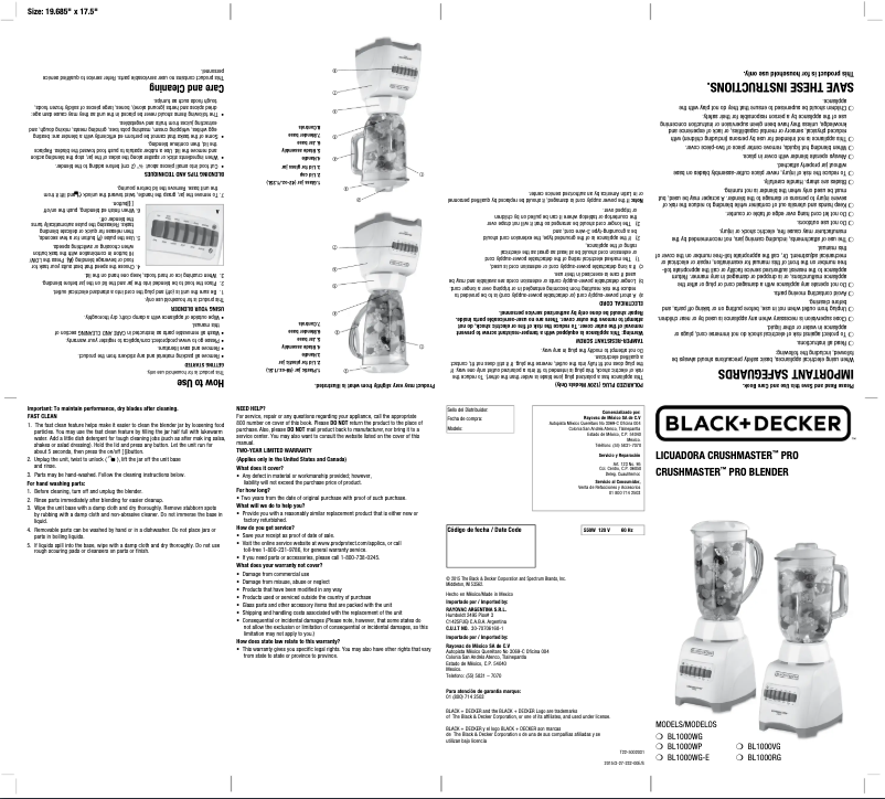 Page 1 de la notice Manuel utilisateur Black & Decker Crushmaster Pro