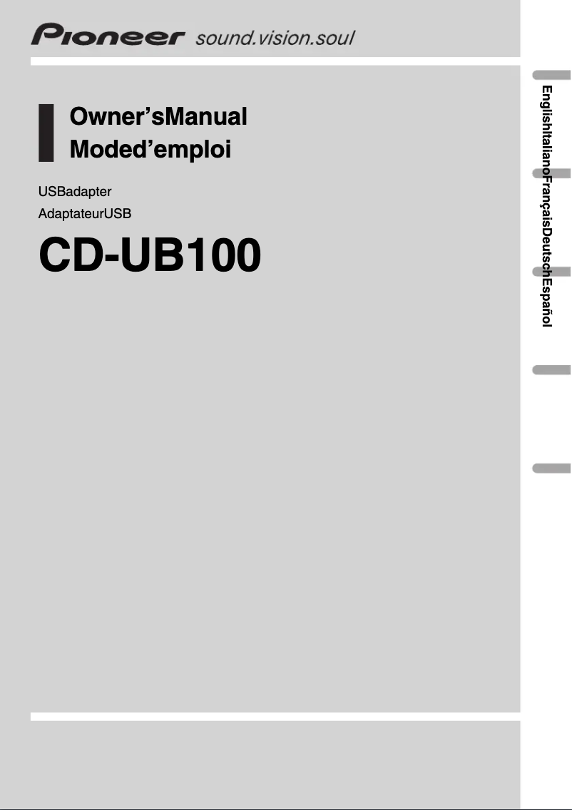 Image de la première page du manuel de l'appareil CD-UB100