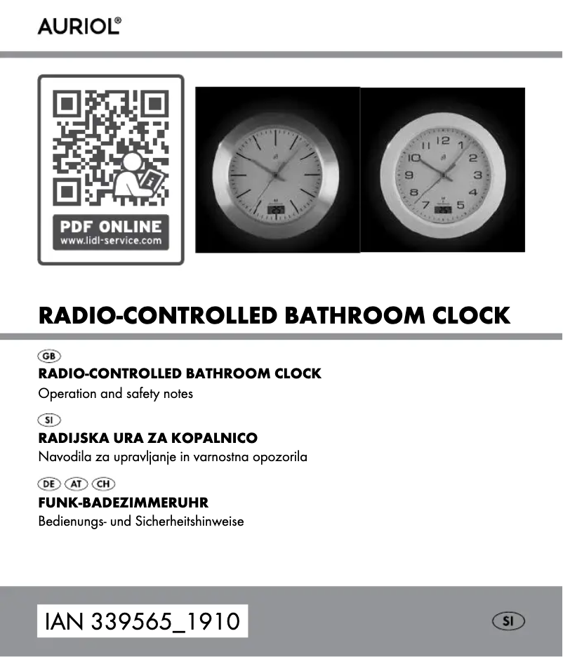 Page 1 de la notice Manuel utilisateur Auriol IAN 339565