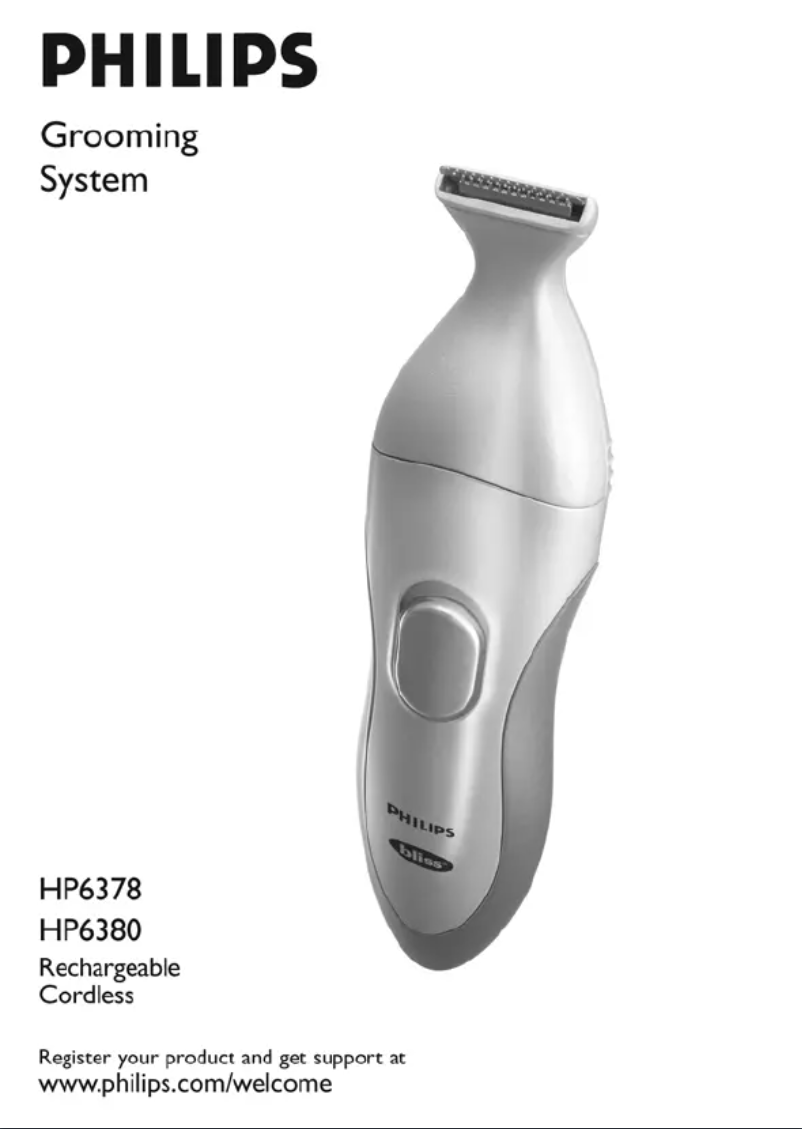 Page n°1 - Manuel utilisateur Philips Bikini Perfect Deluxe HP6378