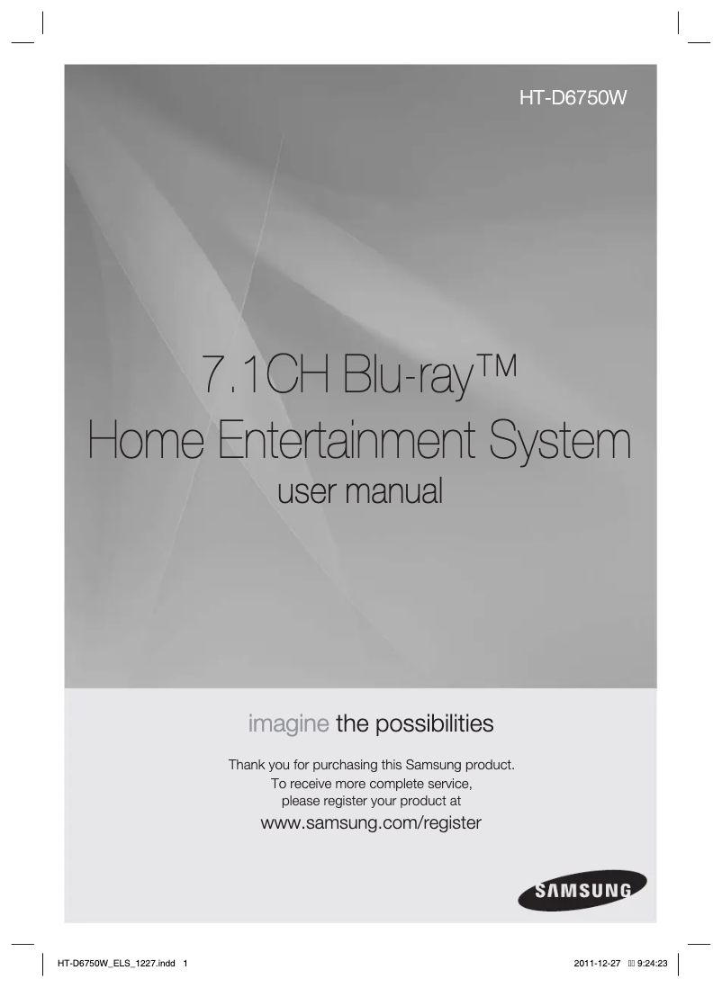 Page n°1 - Manuel utilisateur Samsung HT-D6750W