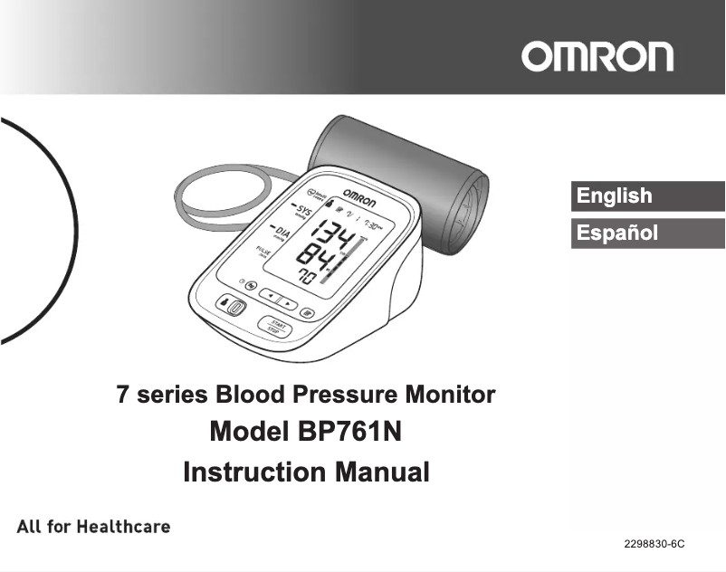 Page 1 de la notice Manuel utilisateur Omron BP761N