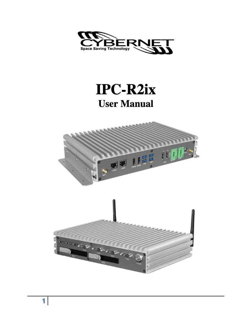 Page n°1 - Manuel utilisateur Cybernet IPC-R2ix