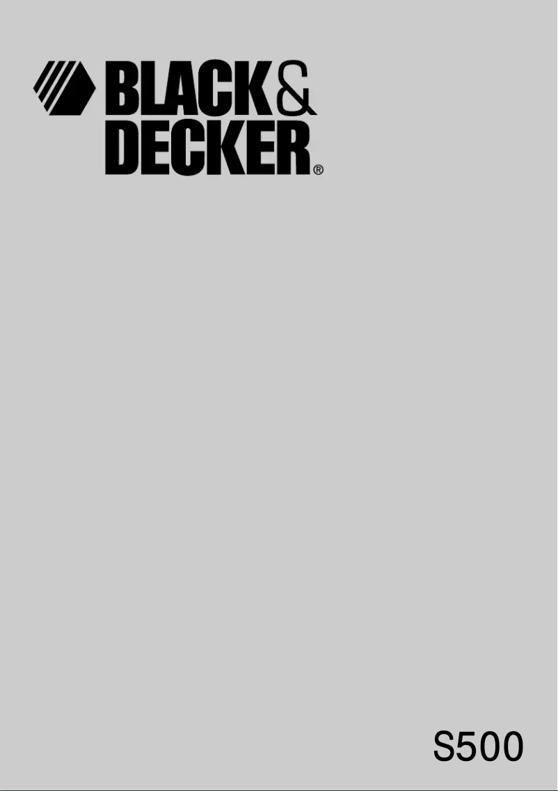 Page n°1 - Manuel utilisateur Black & Decker S500