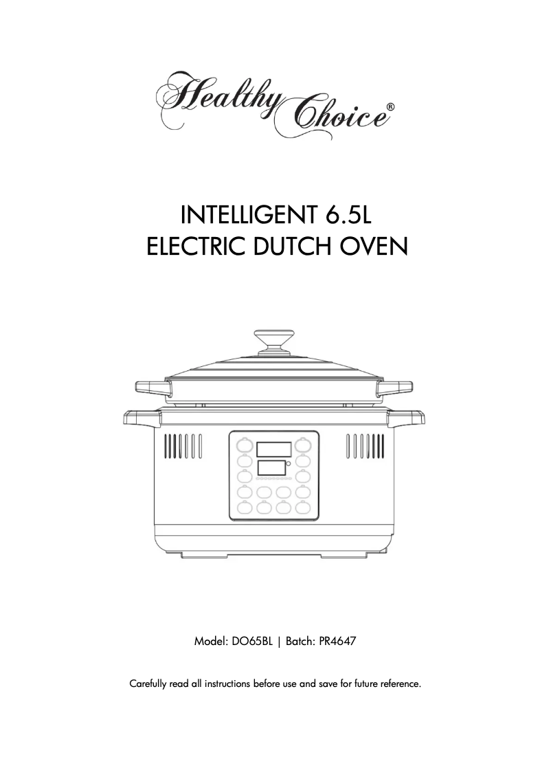 Page n°1 - Manuel utilisateur Healthy Choice DO65BL