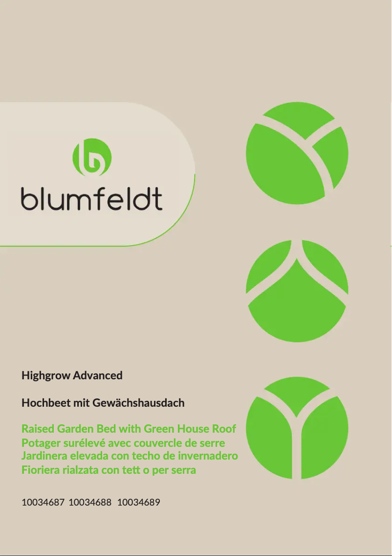 Page n°1 - Manuel utilisateur Blumfeldt High Grow Advanced