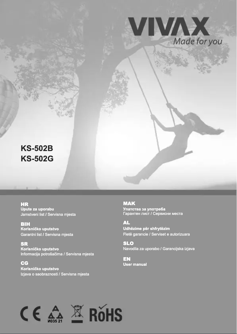 Page 1 de la notice Manuel utilisateur Vivax KS-502G