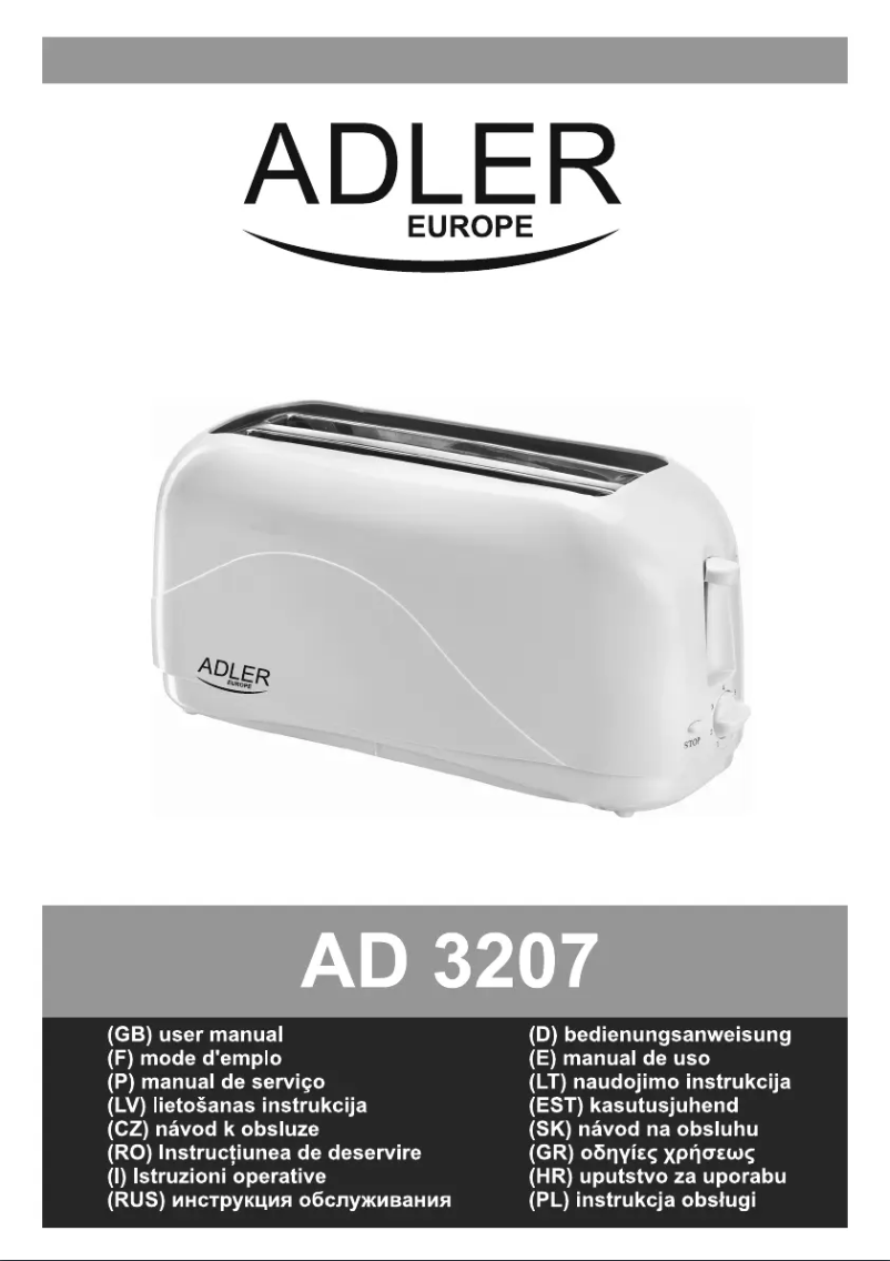 Page 1 de la notice Manuel utilisateur Adler AD 3207