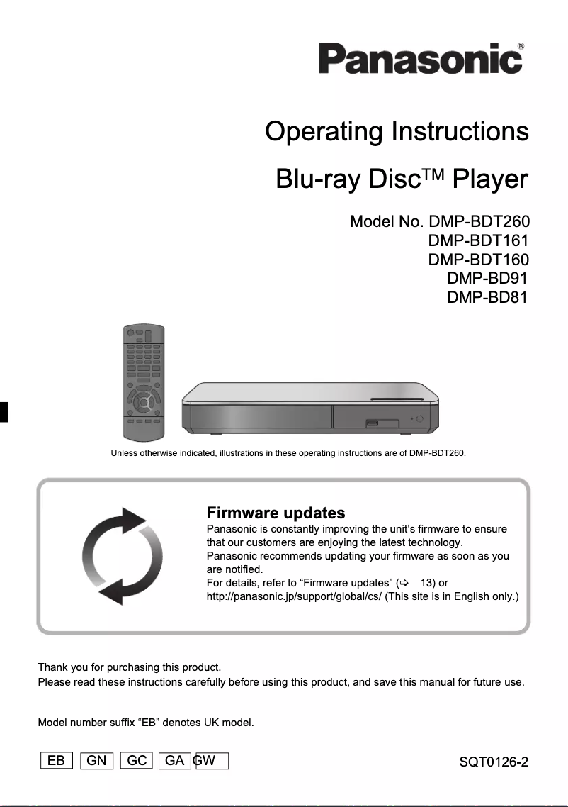 Page n°1 - Manuel utilisateur Panasonic DMP-BD81