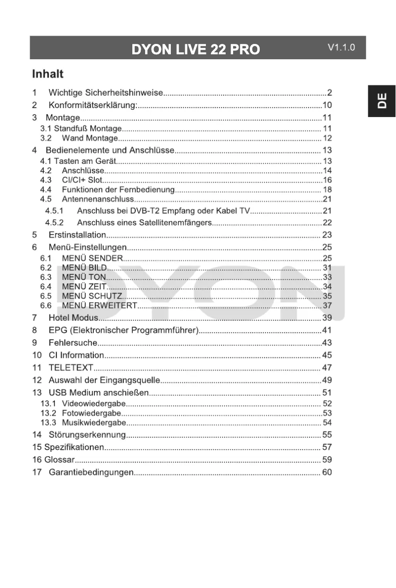 Page n°1 - Manuel utilisateur Dyon Live 22 Pro