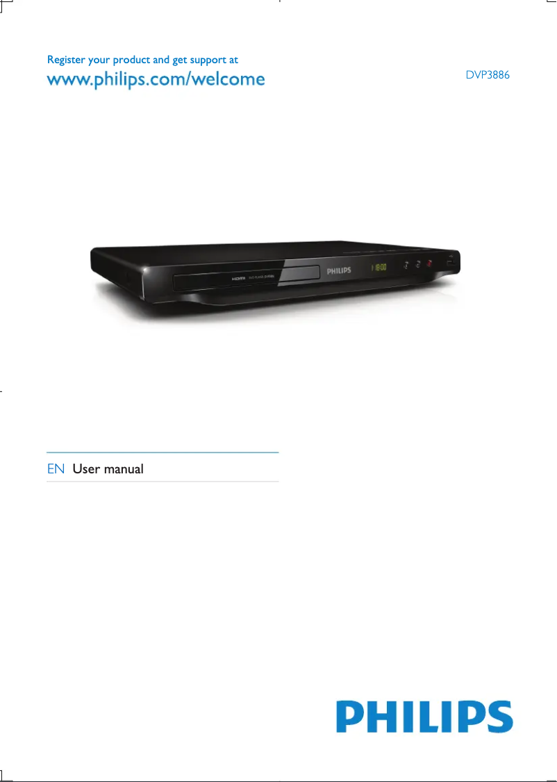 Page 1 de la notice Manuel utilisateur Philips DVP3886X