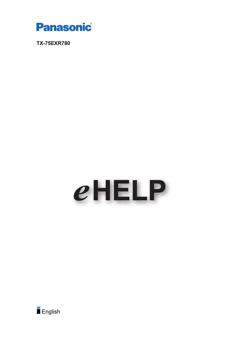Page 1 de la notice Manuel utilisateur Panasonic Viera TX-75EXR780