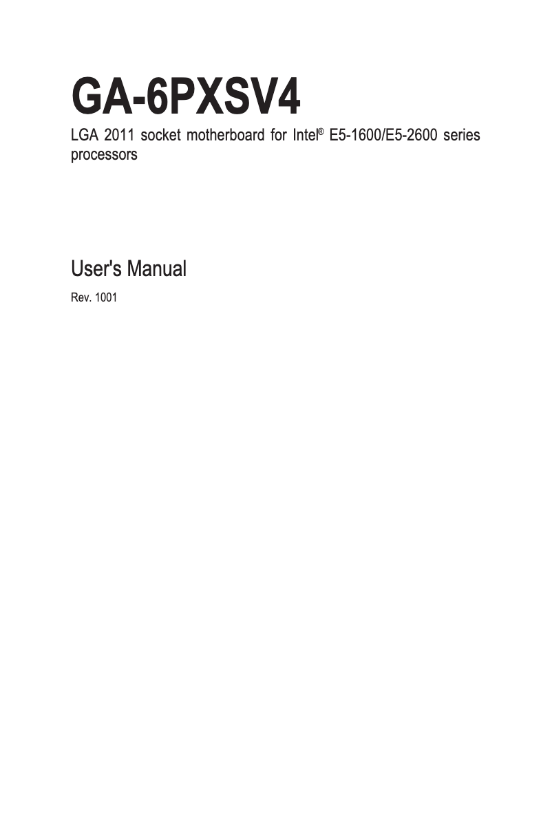 Page n°1 - Manuel utilisateur Gigabyte GA-6PXSV4