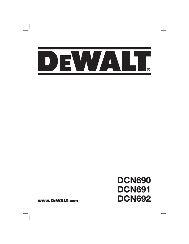 Page n°1 - Manuel utilisateur DeWalt DCN692