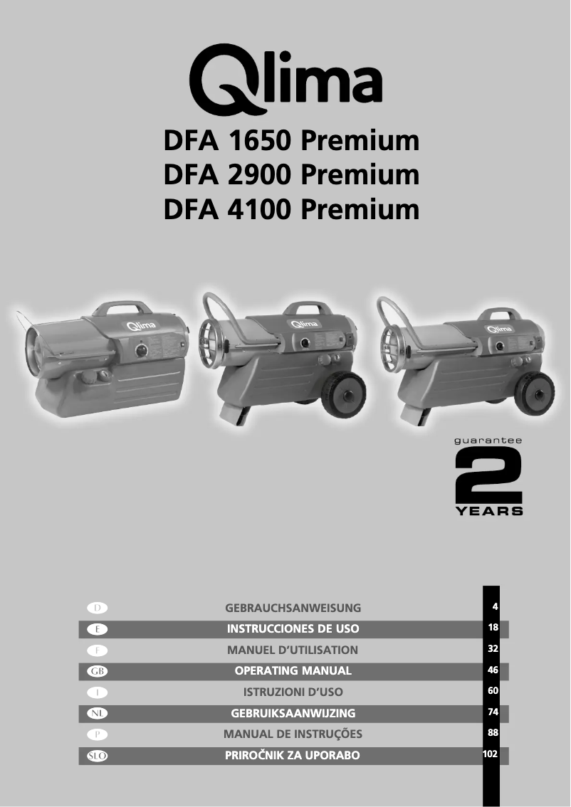 Page n°1 - Manuel utilisateur Qlima DFA 4100 Premium
