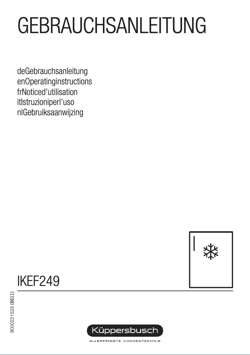 Page n°1 - Manuel utilisateur Küppersbusch IKEF 249-7