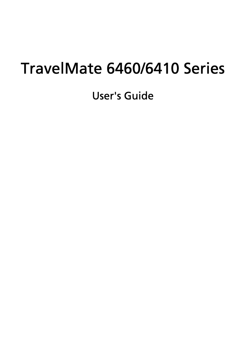 Page n°1 - Manuel utilisateur Acer TravelMate 6460