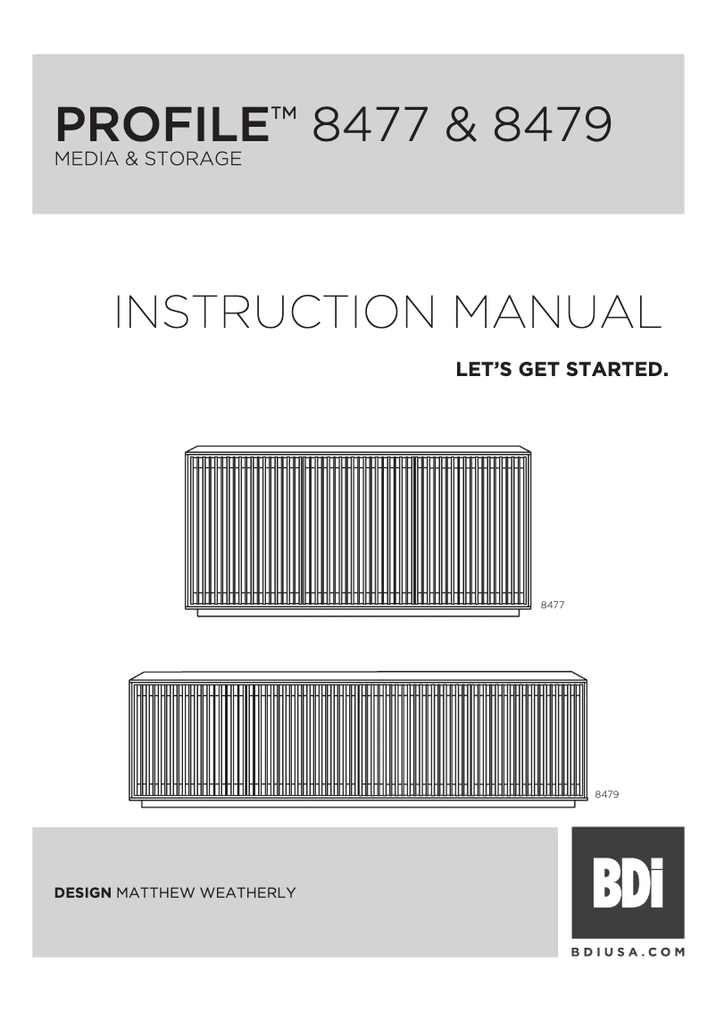 Page n°1 - Manuel utilisateur BDI Profile 8479