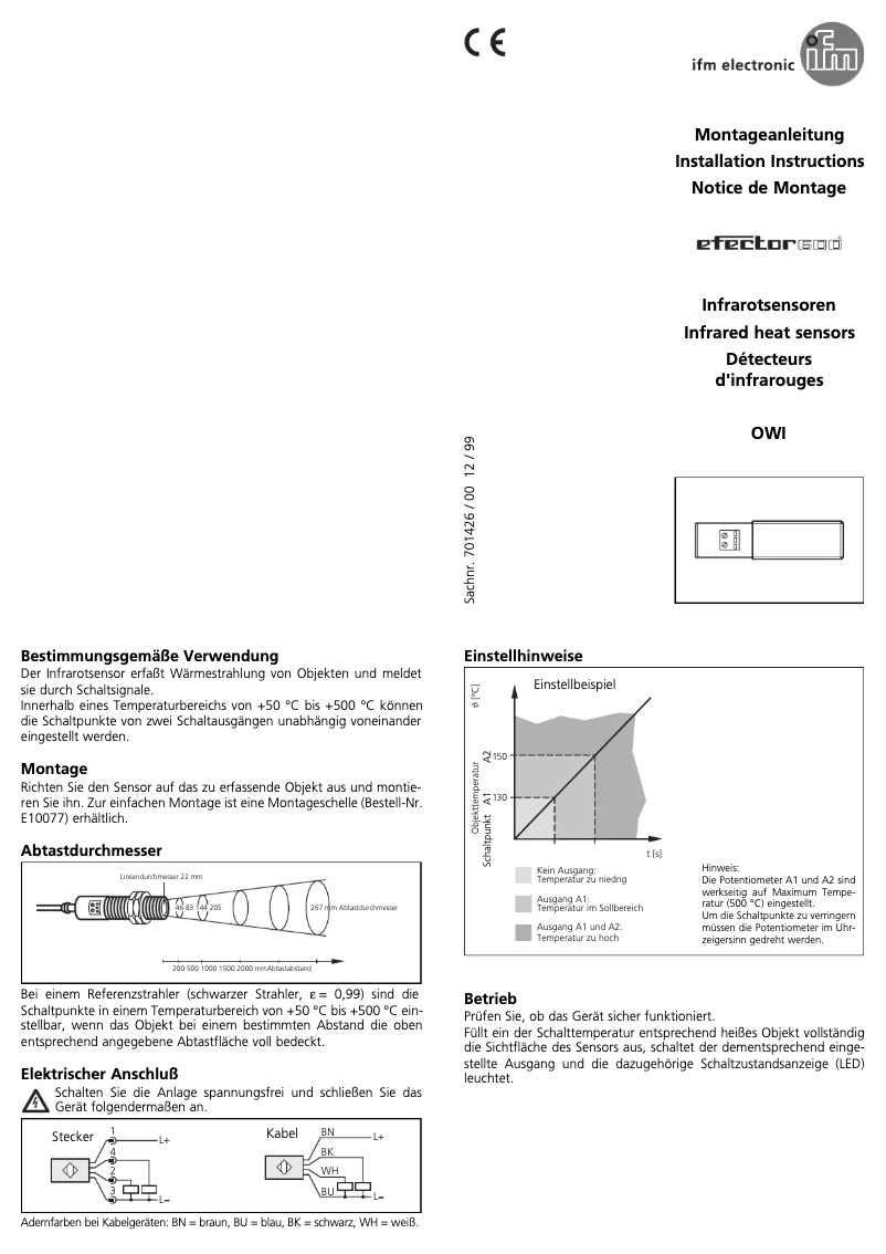 Page 1 de la notice Manuel utilisateur IFM OW5025