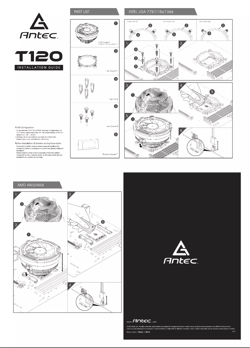 Page n°1 - Manuel utilisateur Antec T120