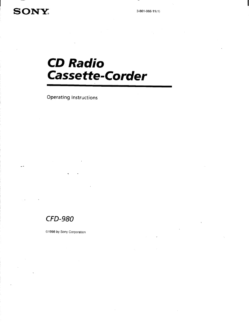 Página 1 del manual Manual de usuario Sony CFD-980