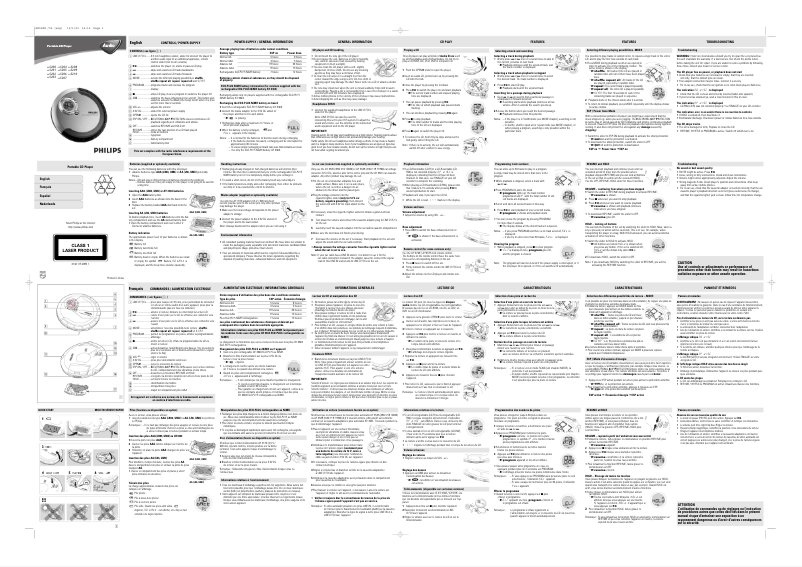 Page 1 de la notice Manuel utilisateur Philips AX5208