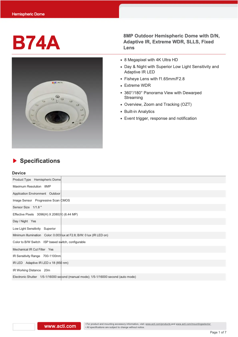 Image de la première page du manuel de l'appareil B74A
