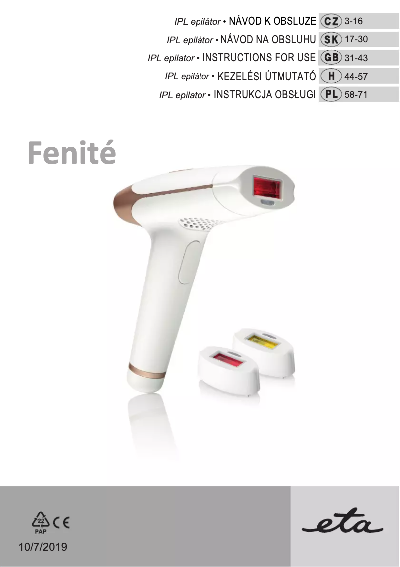 Página 1 del manual Manual de usuario Eta Fenité 8347 90000