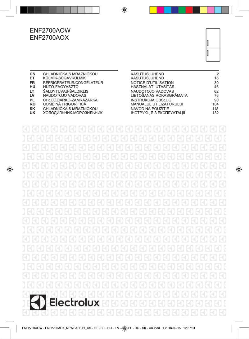 Page 1 de la notice Manuel utilisateur Electrolux ENF2700AOX