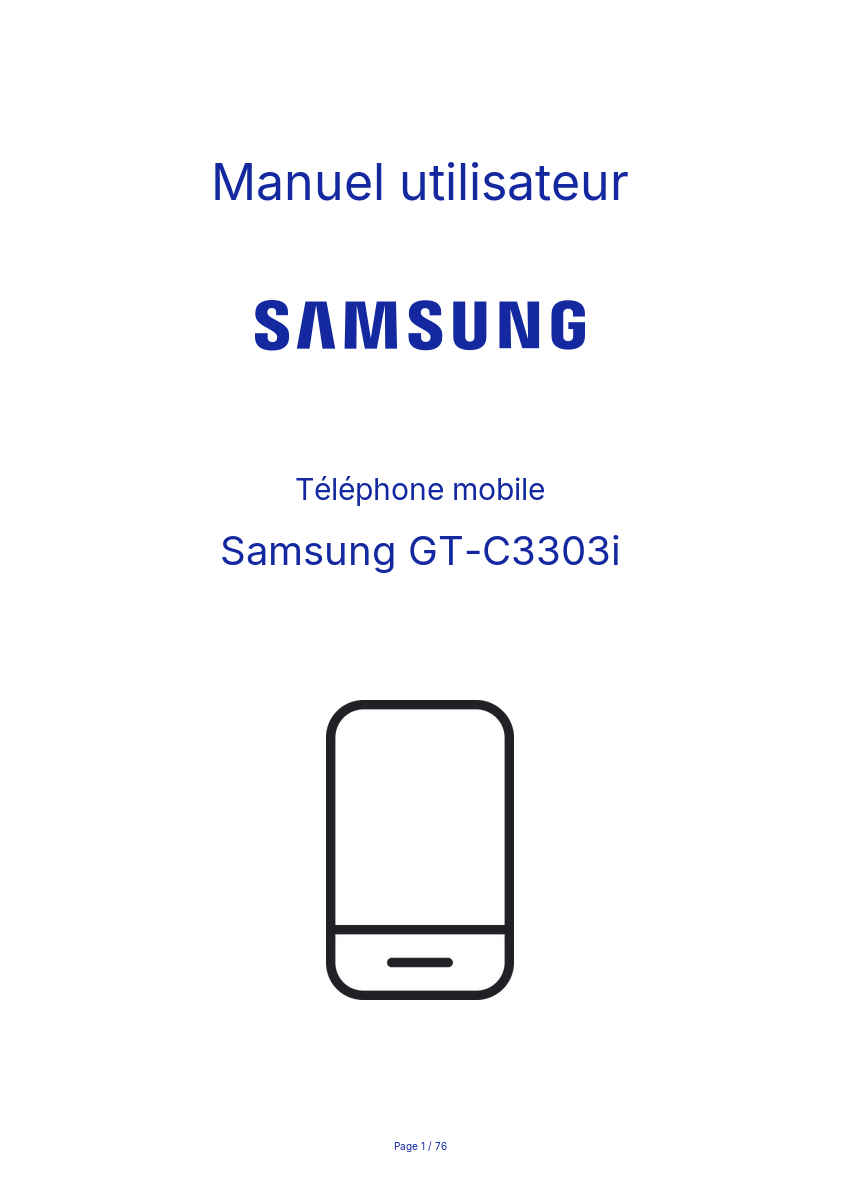 Page n°1 - Manuel utilisateur Samsung GT-C3303i