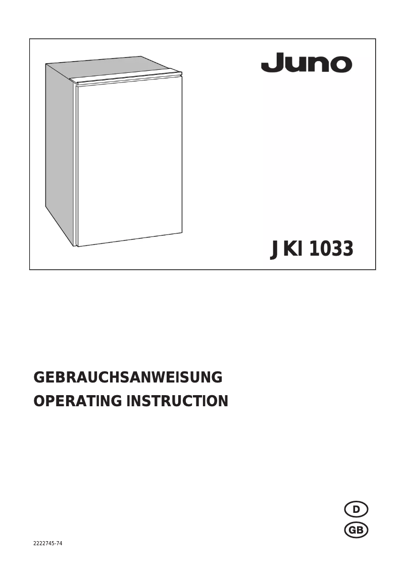 Image de la première page du manuel de l'appareil JKI1033
