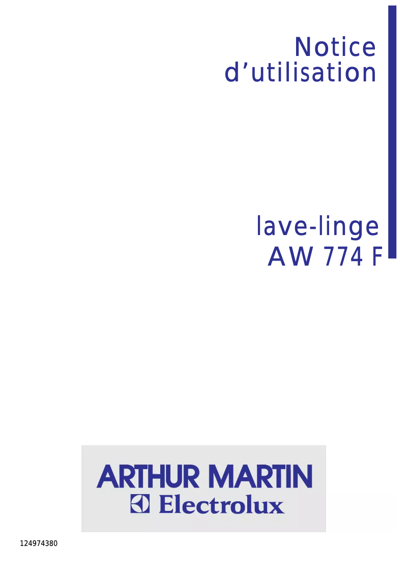 Image de la première page du manuel de l'appareil AW 774 F