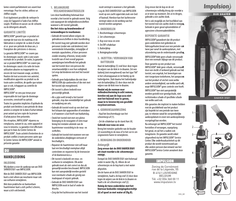 Page 1 de la notice Manuel utilisateur Impulsion DS01