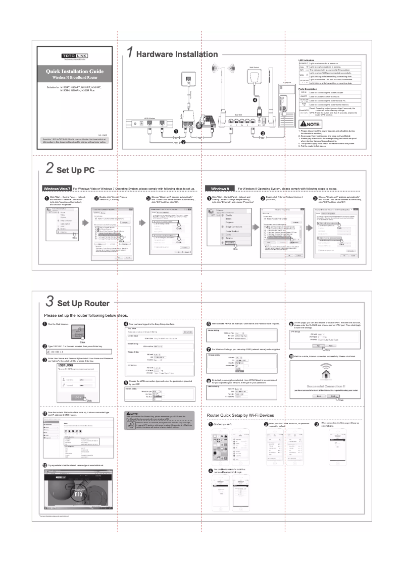 Page n°1 - Mode d'emploi Totolink N300RH