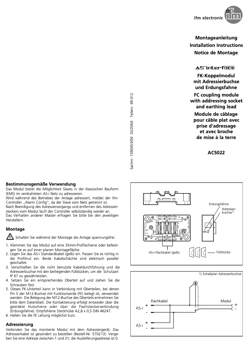 Page n°1 - Manuel utilisateur IFM AC5022