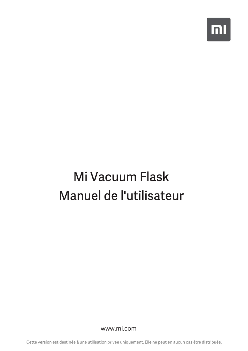 Page n°1 - Manuel utilisateur Xiaomi Mi Vacuum Flask