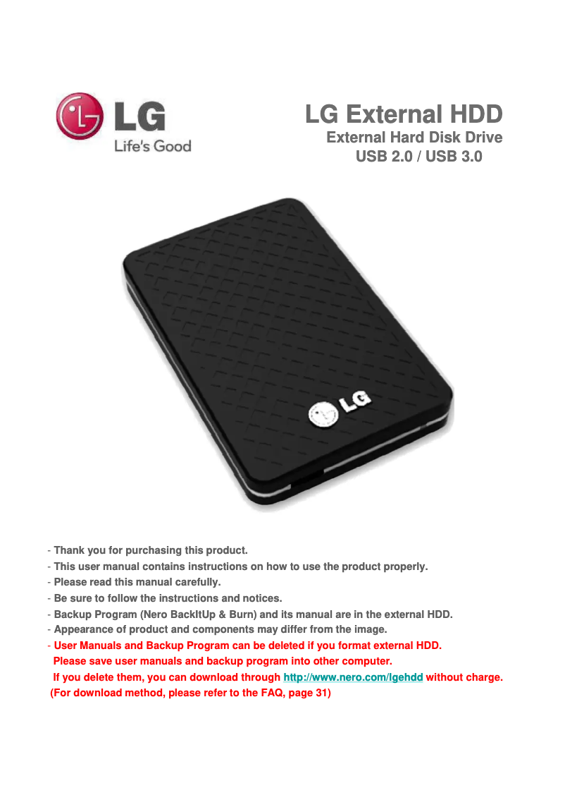 Page n°1 - Manuel utilisateur LG HXE2S1TGL