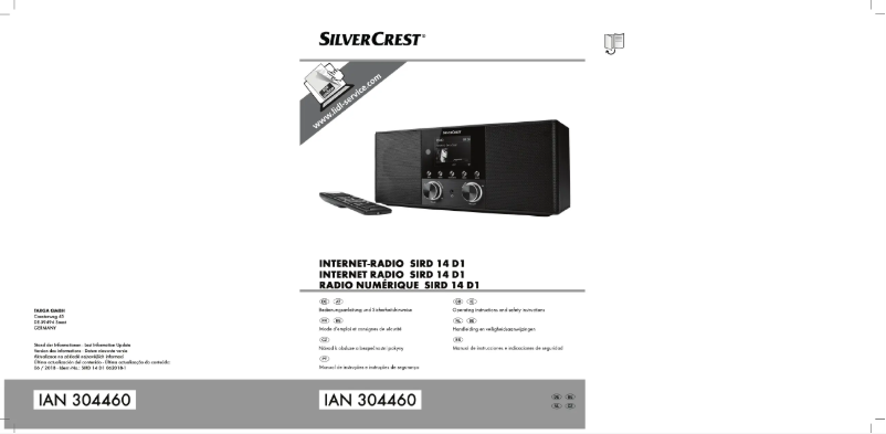 Page n°1 - Manuel utilisateur SilverCrest SIRD 14 D1