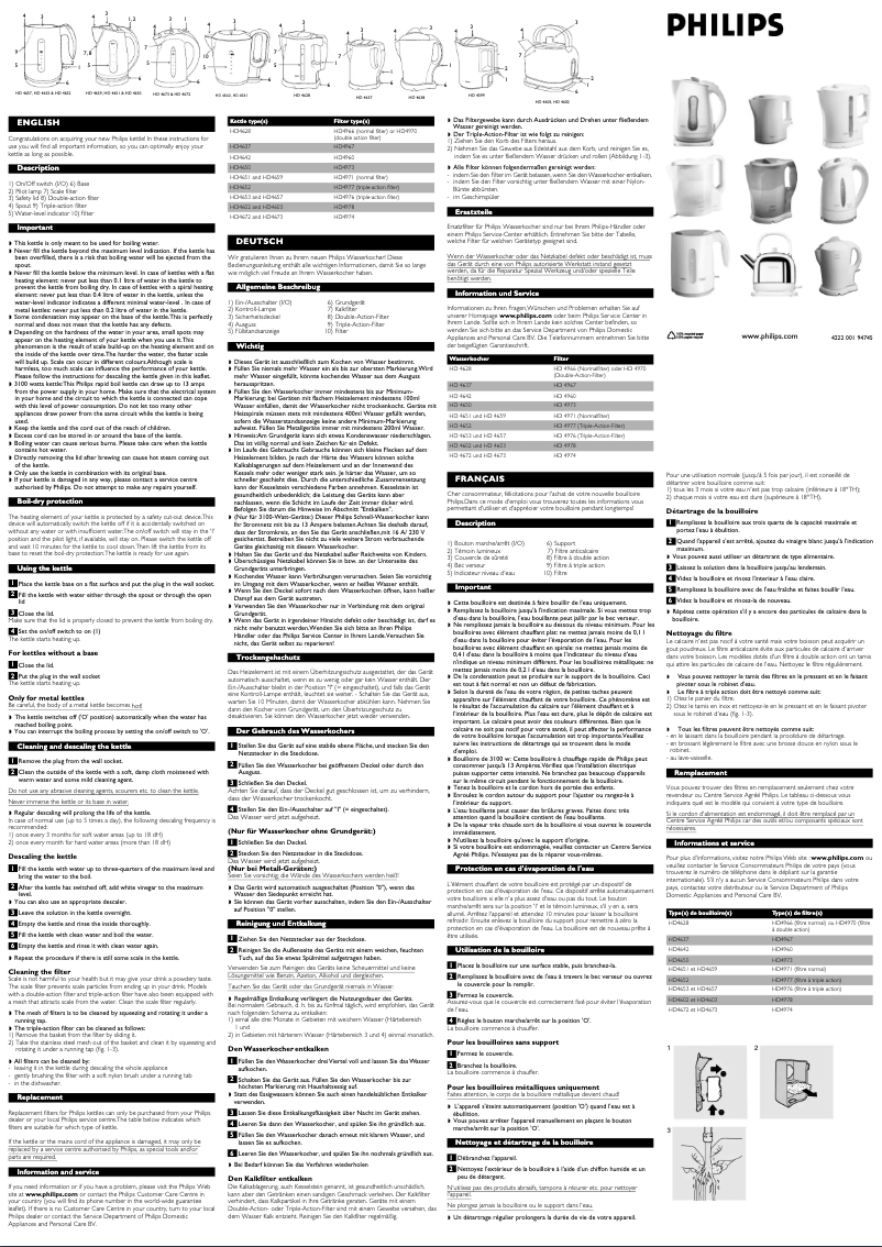 Image de la première page du manuel de l'appareil Essence HD4652