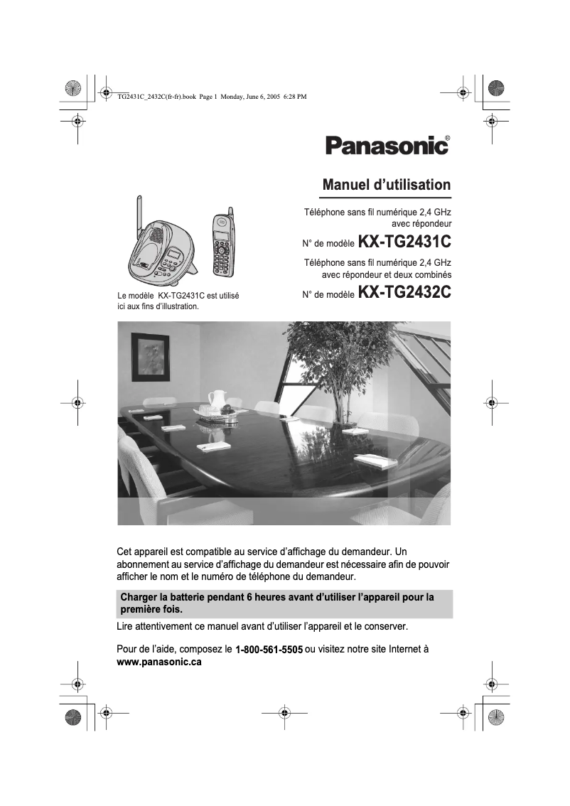 Página 1 del manual Manual de usuario Panasonic KX-TG2432