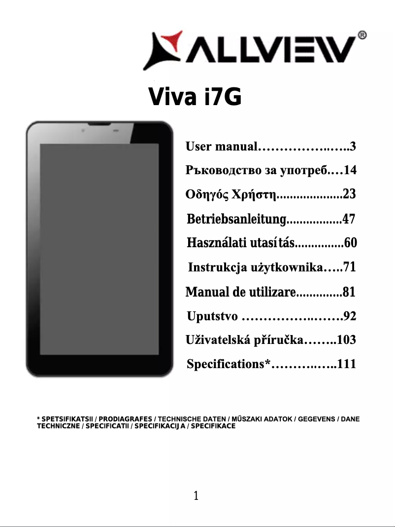 Image de la première page du manuel de l'appareil Viva i7G