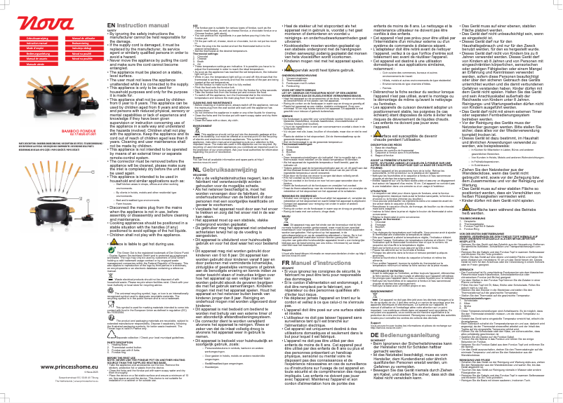 Página 1 del manual Manual de usuario Nova Bamboo Fondue 173020