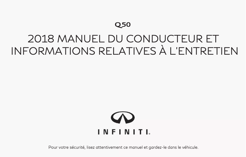 Page n°1 - Manuel utilisateur Infiniti Q50 (2018)