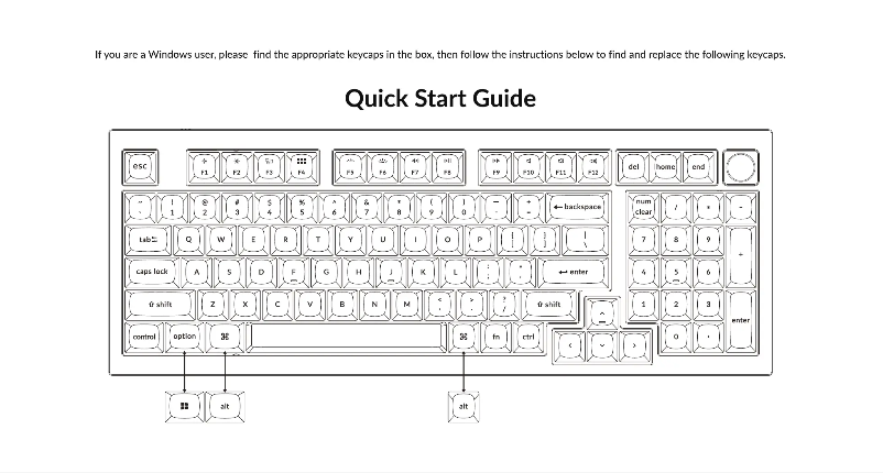 Page 1 de la notice Guide de démarrage rapide Keychron Q5