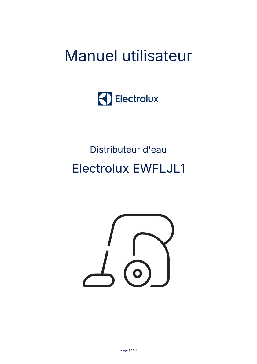 Page n°1 - Manuel utilisateur Electrolux EWFLJL1