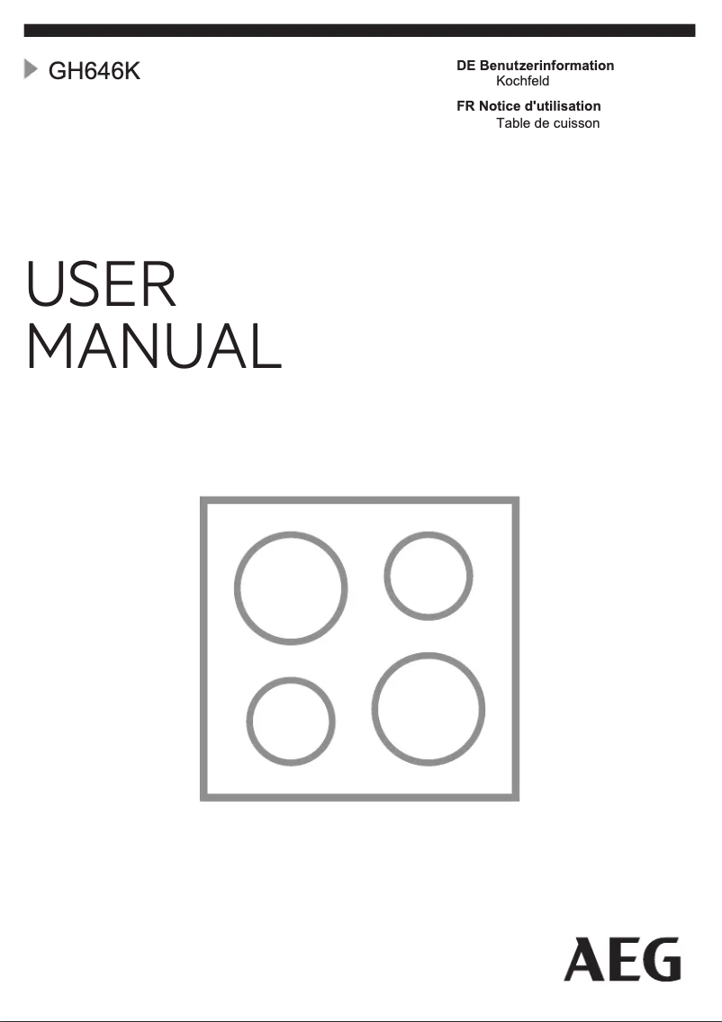 Page 1 de la notice Manuel utilisateur AEG GH646K